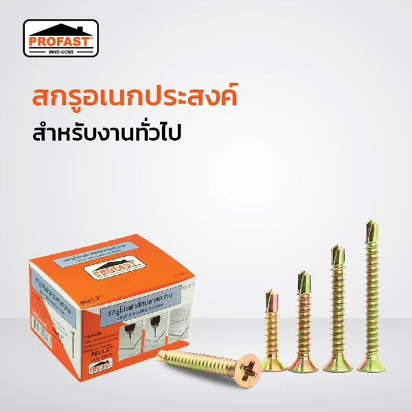 สกรูปลายสว่านอเนกประสงค์ Profast