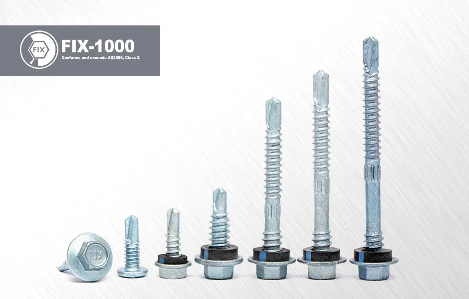 สกรูเมทัลชีท Fix-1000 หัวเจาะคม เบามือ พร้อมซีลยาง EPDM
